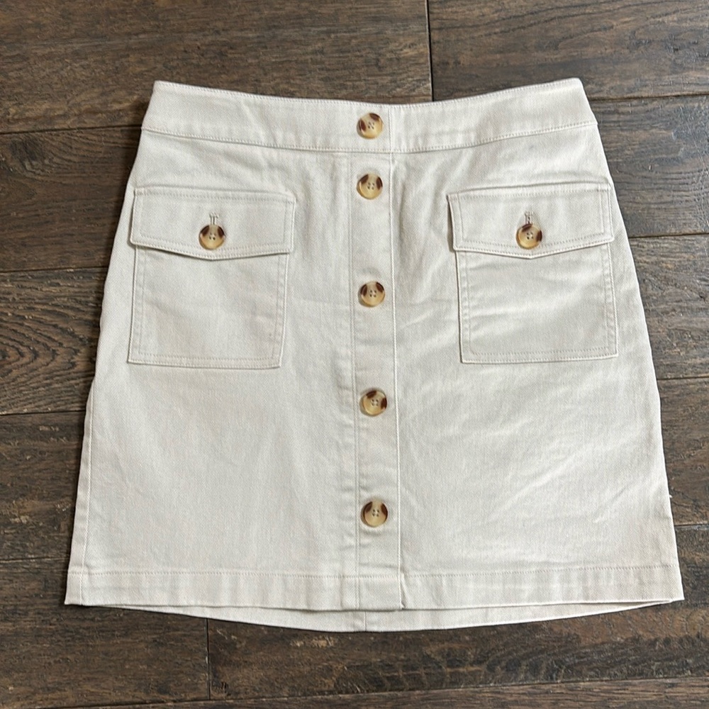 Loft Cargo Button Down Mini Skirt
